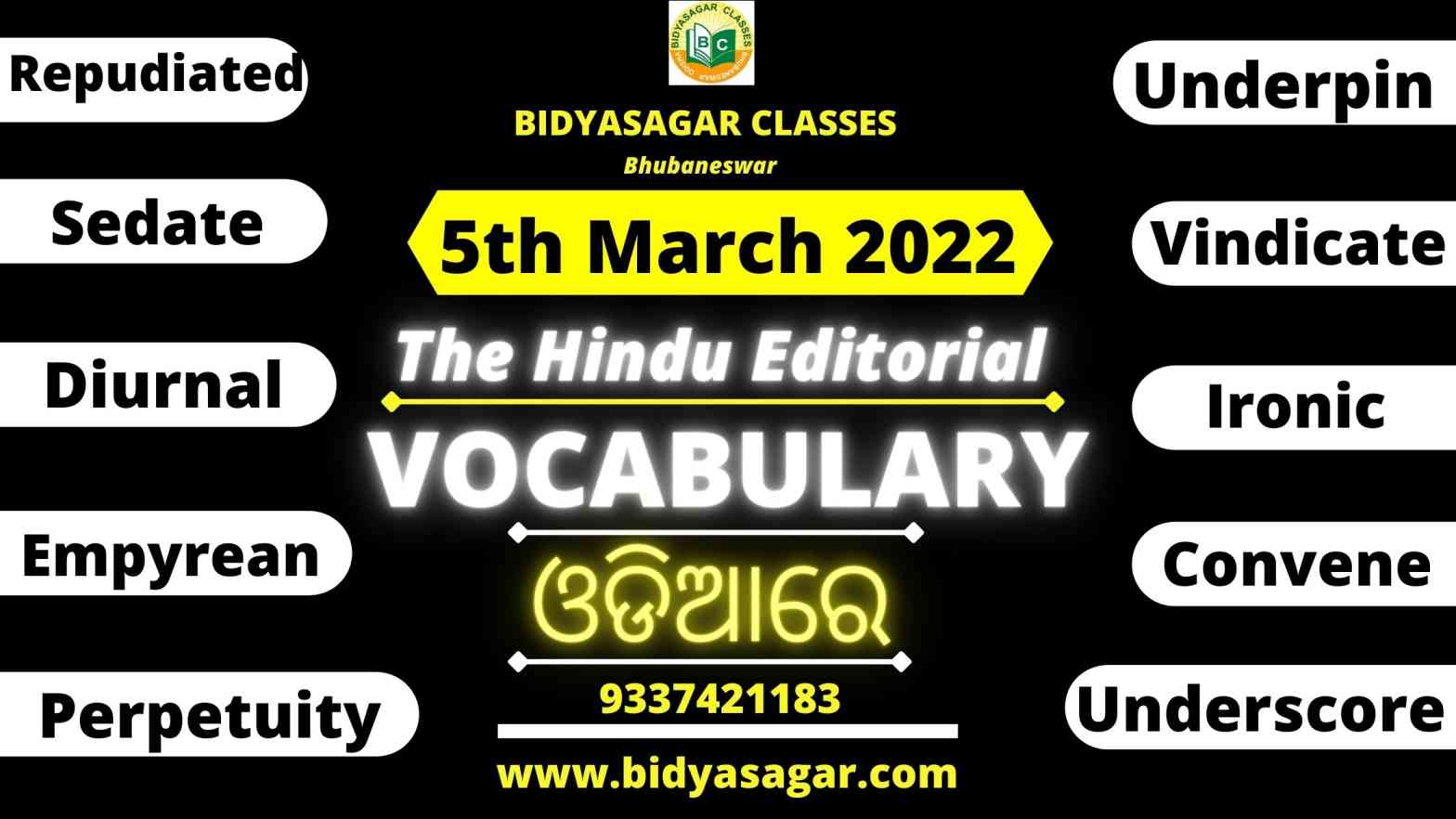 The Hindu Editorial Vocabulary of 5th March 2022