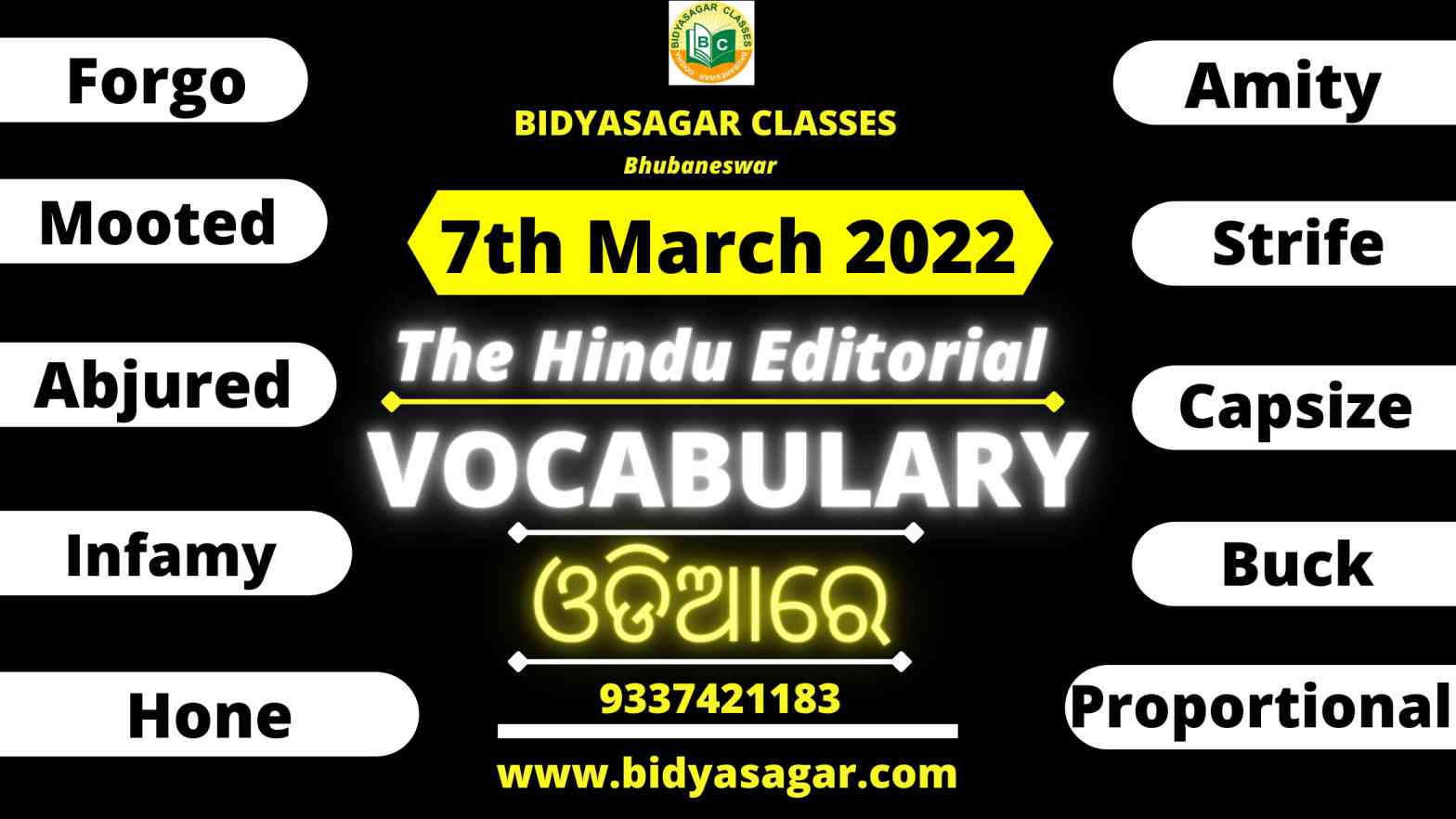 The Hindu Editorial Vocabulary of 7th March 2022