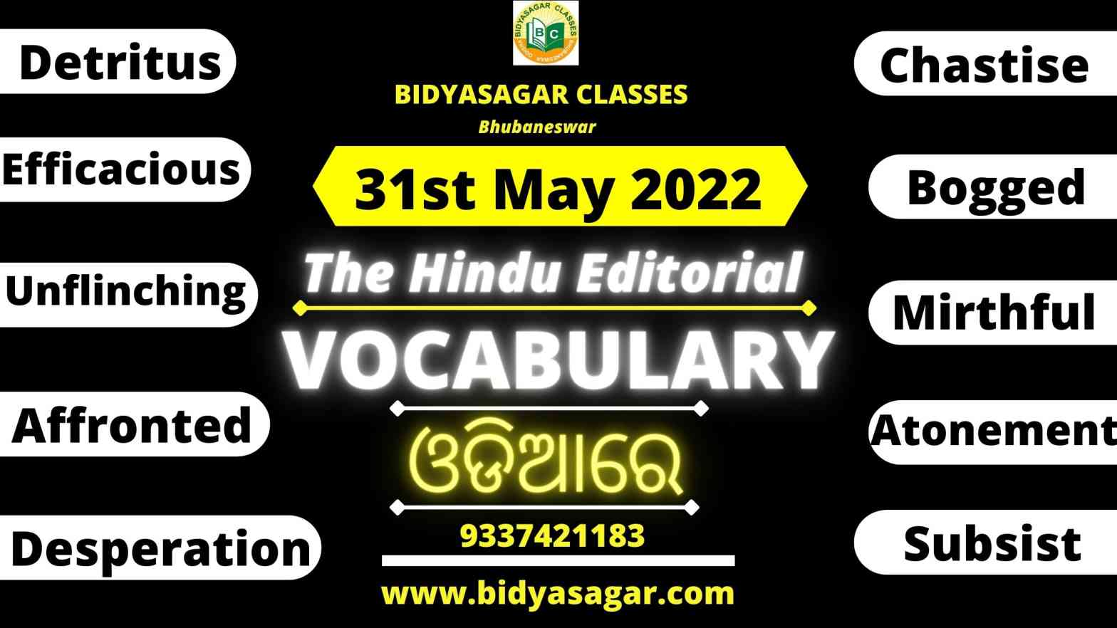 The Hindu Editorial Vocabulary of 31st May 2022