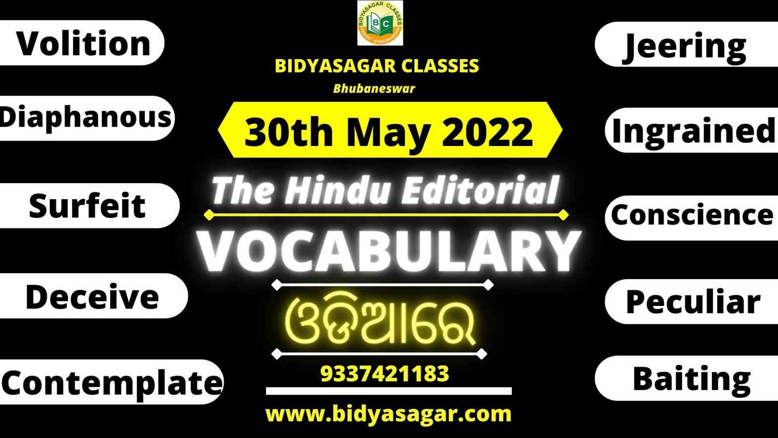 The Hindu Editorial Vocabulary of 30th May 2022