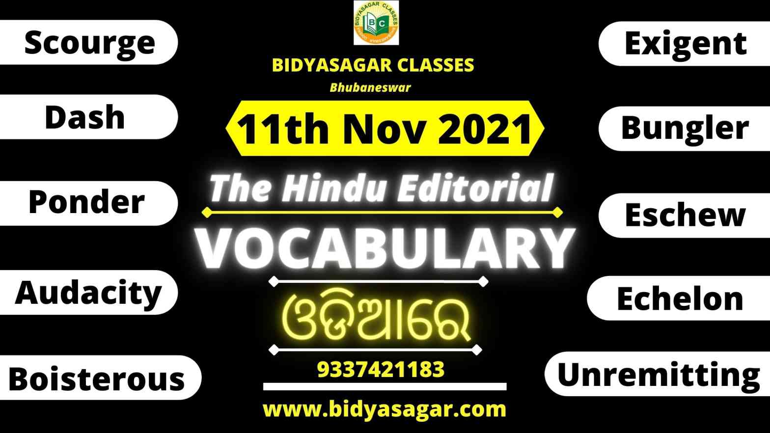 The Hindu Editorial Vocabulary of 11th November 2021