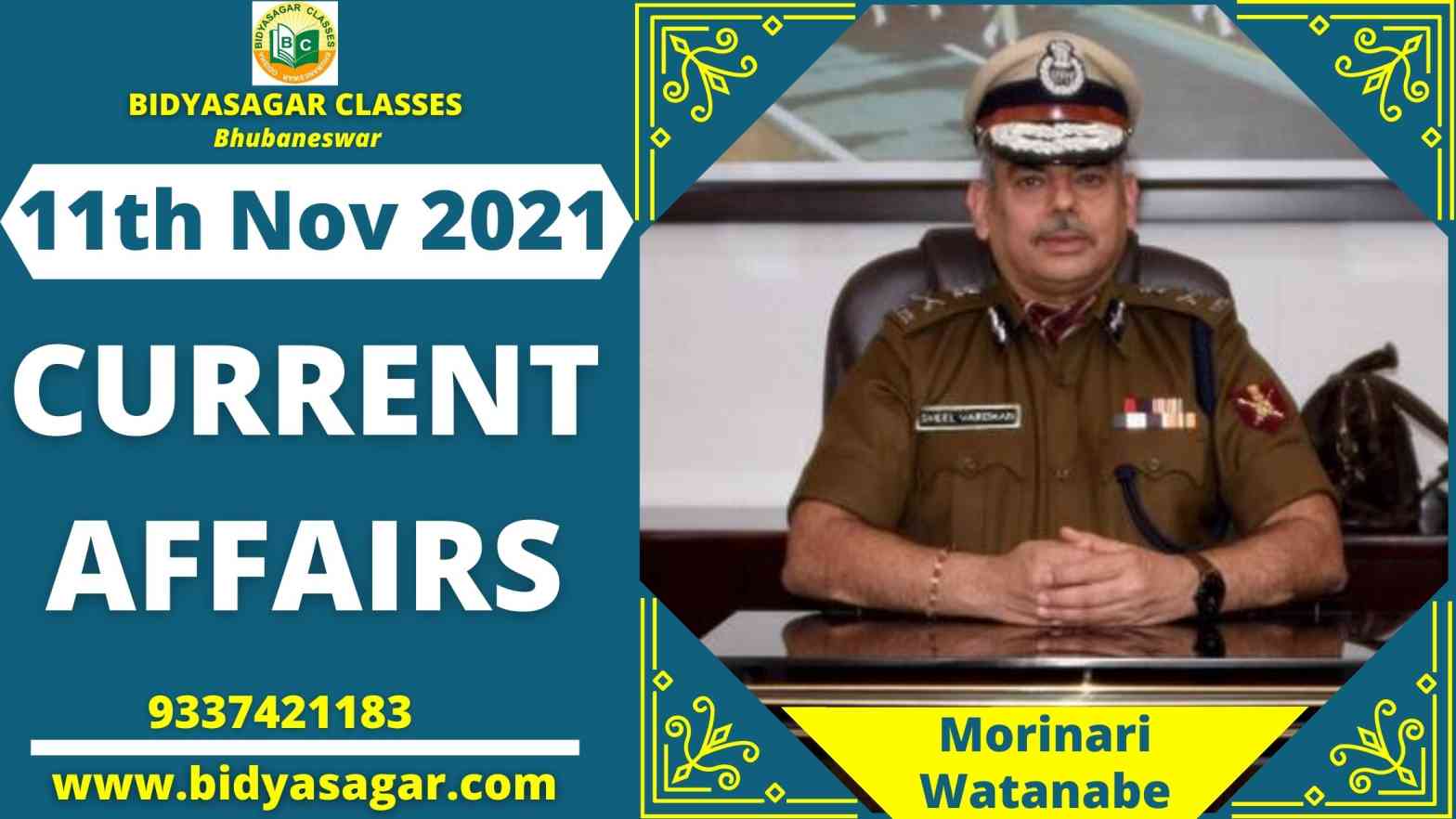 Important Daily Current Affairs of 11th November 2021