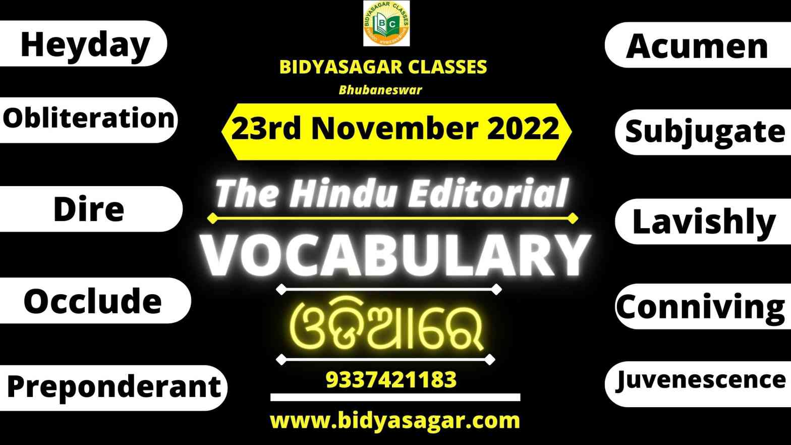 The Hindu Editorial Vocabulary of 23rd November 2022