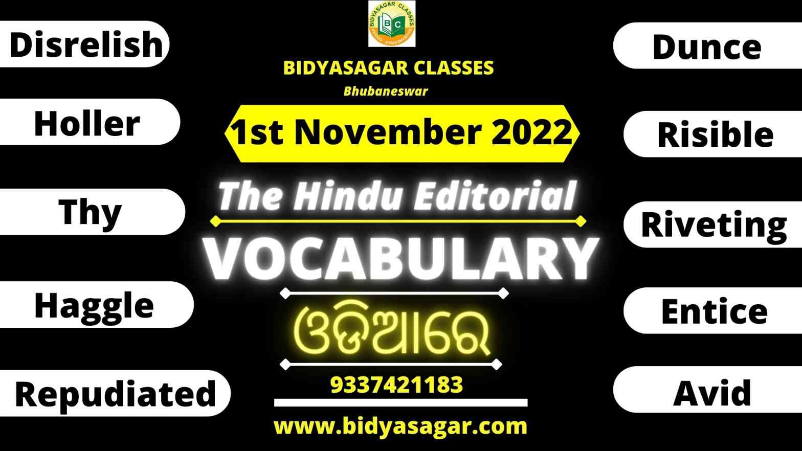 The Hindu Editorial Vocabulary of 1st November 2022