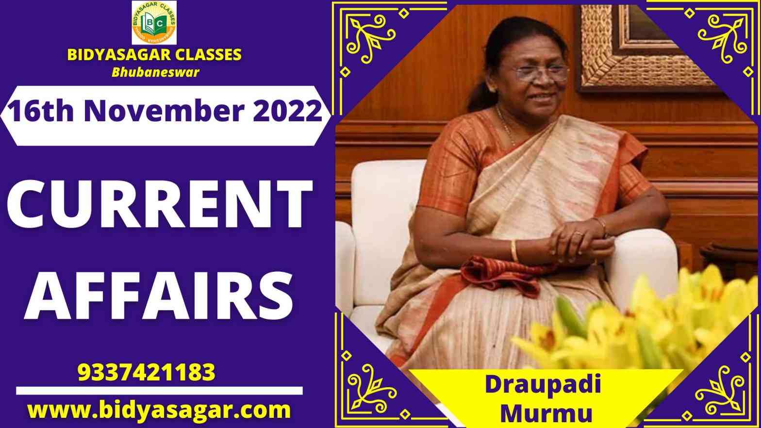 Today's Headlines : 16th November Current Affairs 2022