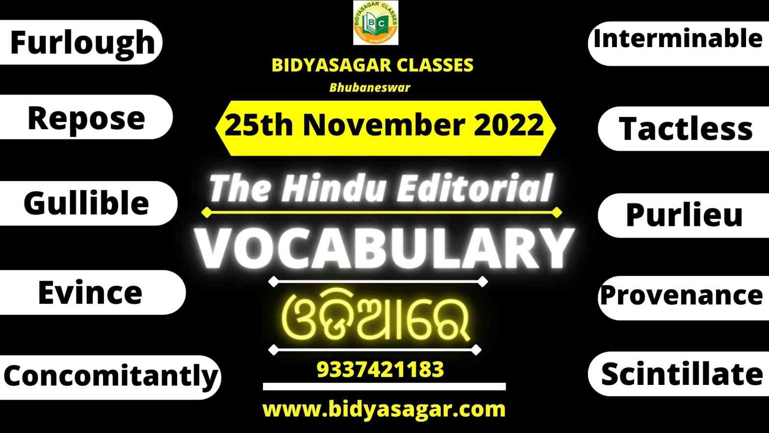 The Hindu Editorial Vocabulary of 25th November 2022