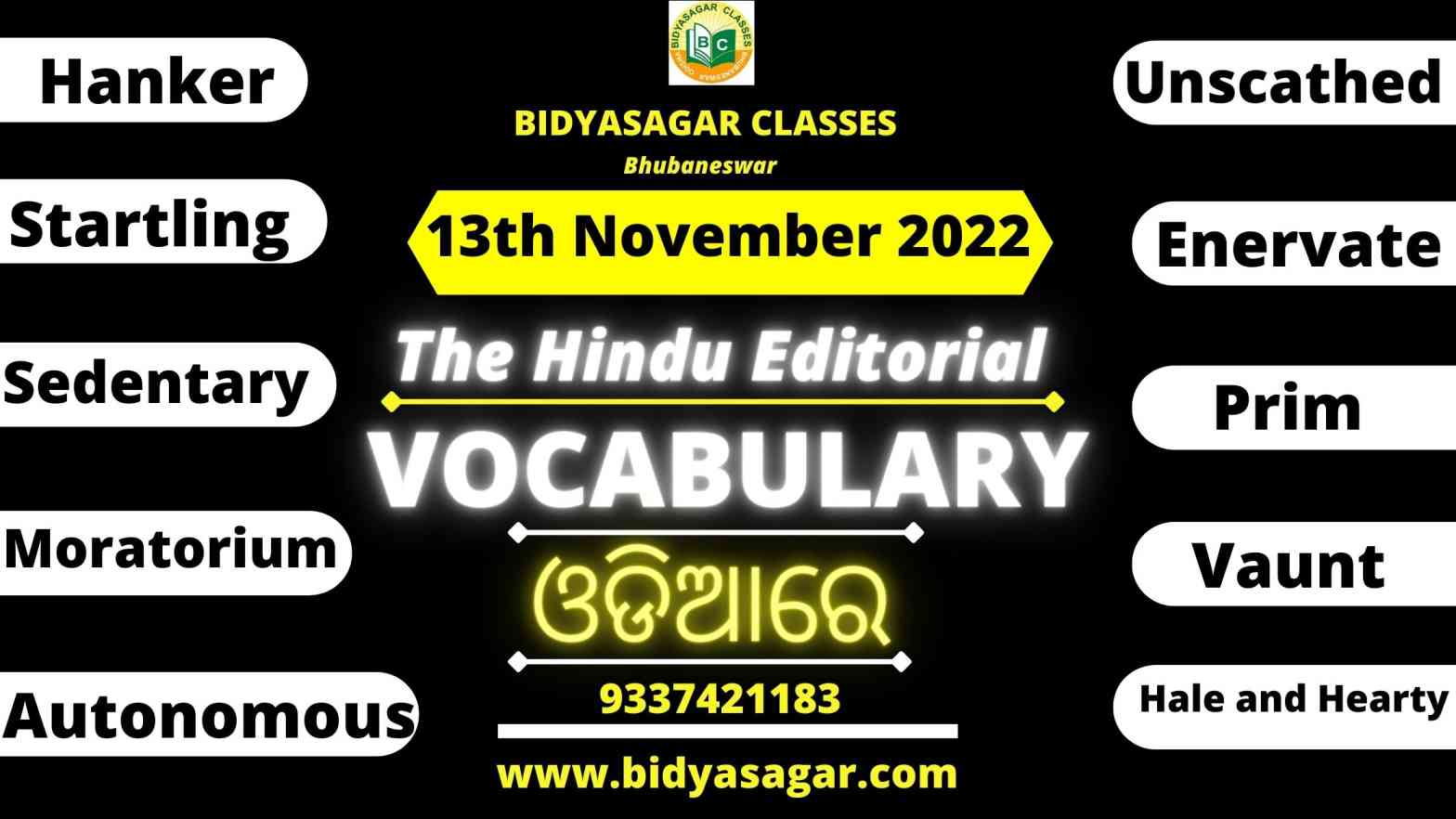 The Hindu Editorial Vocabulary of 13th November 2022