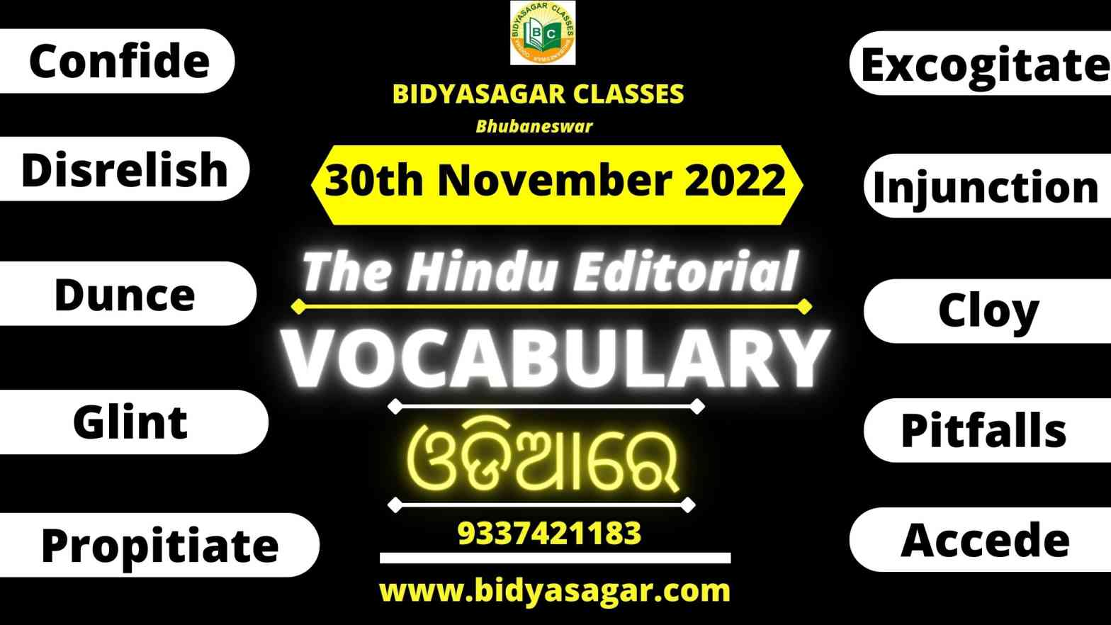 The Hindu Editorial Vocabulary of 30th November 2022