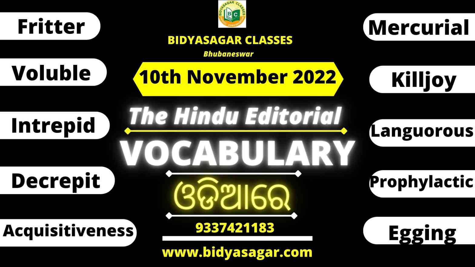 The Hindu Editorial Vocabulary of 10th November 2022