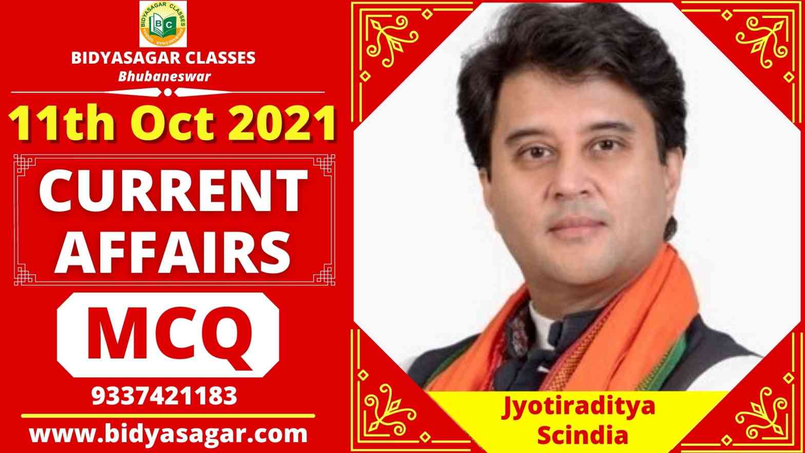 MCQ on Current Affairs of 11th October 2021