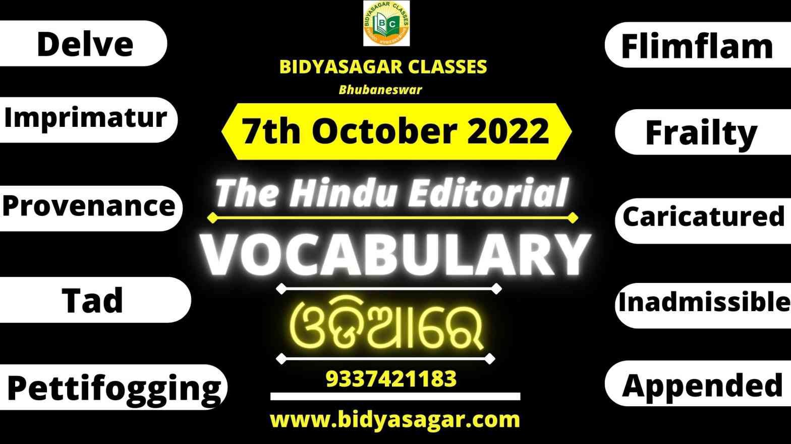 The Hindu Editorial Vocabulary of 7th October 2022