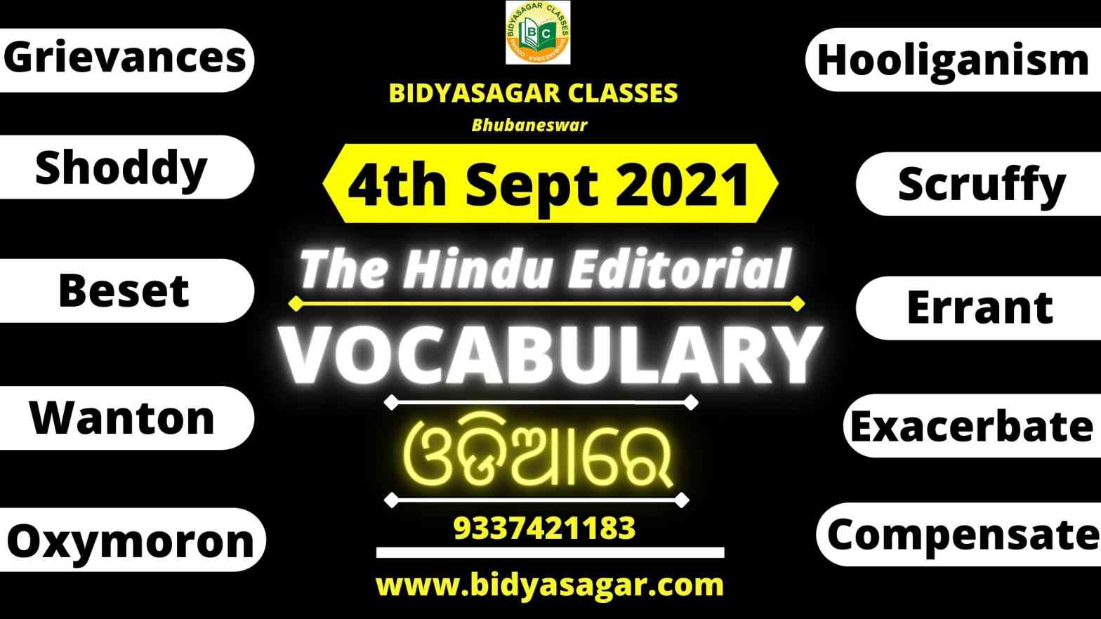 The Hindu Editorial Vocabulary of 4th September 2021