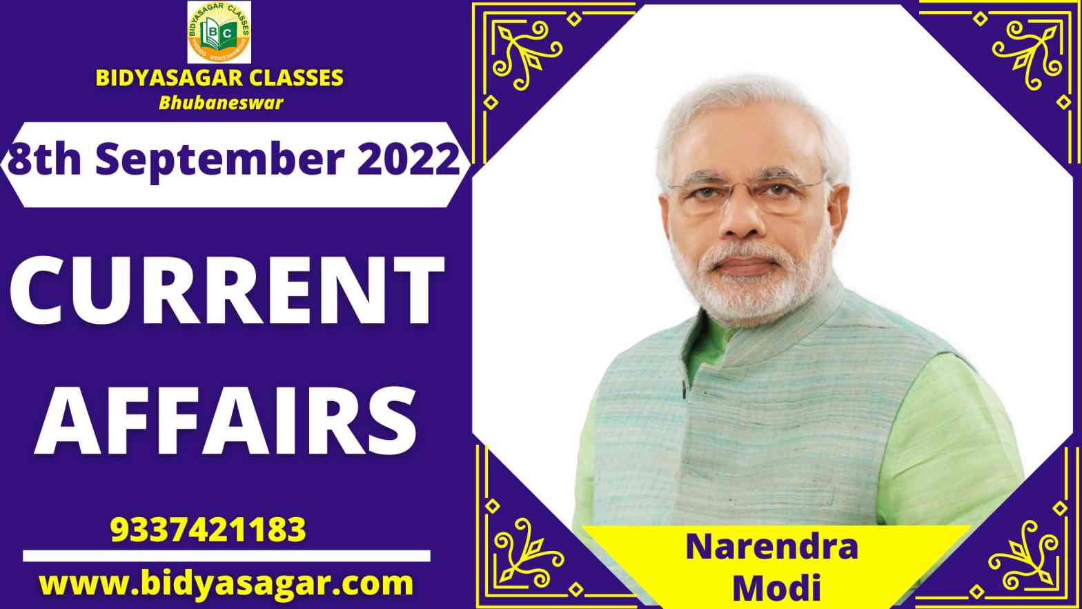 Today's Headlines : 8th September Current Affairs 2022