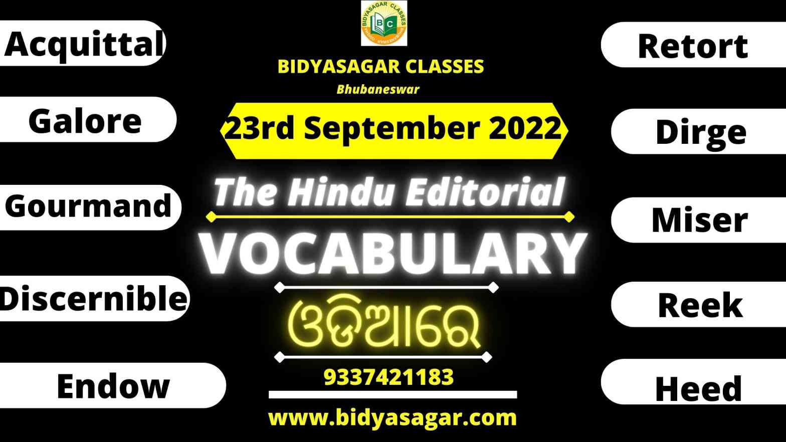 The Hindu Editorial Vocabulary of 23rd September 2022