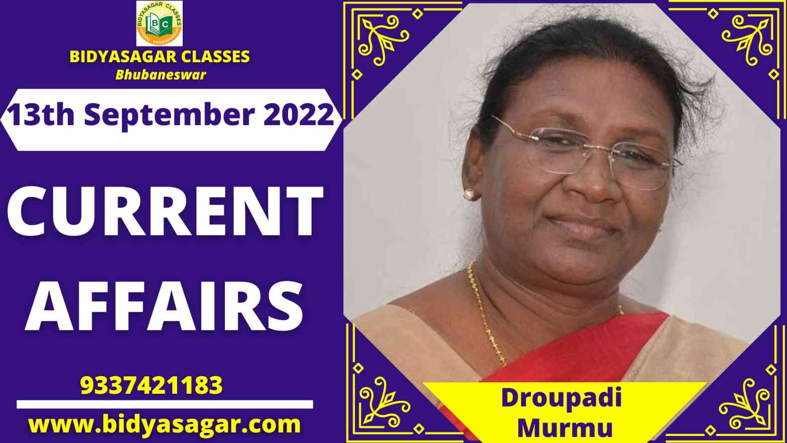 Today's Headlines : 13th September Current Affairs 2022