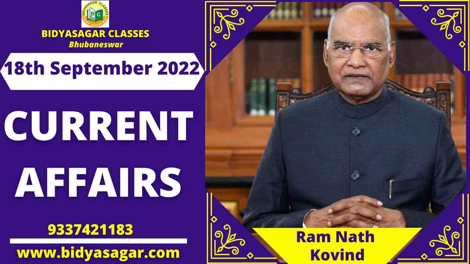 Today's Headlines : 18th September Current Affairs 2022